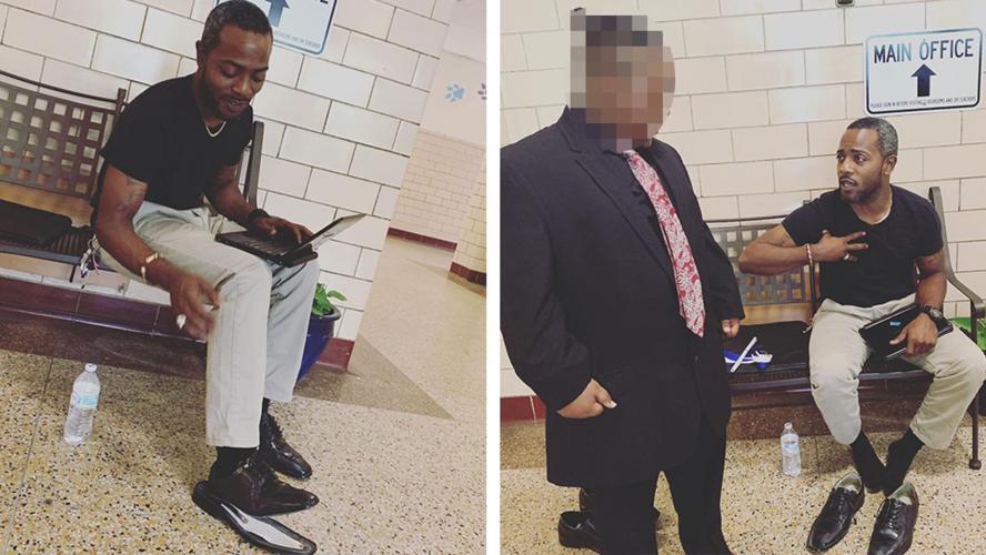 VA Substitute Teacher gives student shoes