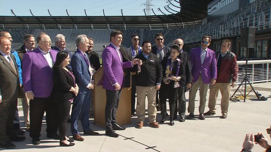 Louisville City FC  receives ceremonial keys to new Lynn Family Stadium
