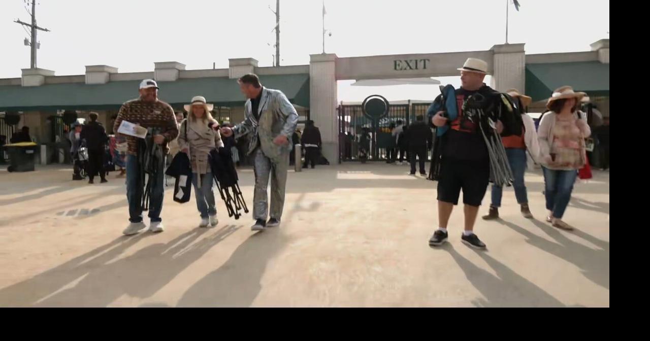 Keith Kaiser welcomes Derby attendees headed to the infield at Churchill Downs