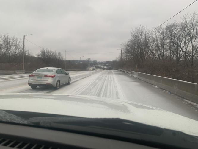 Louisville roads after a winter storm on Jan. 31, 2023 that brought ice, sleet and freezing rain