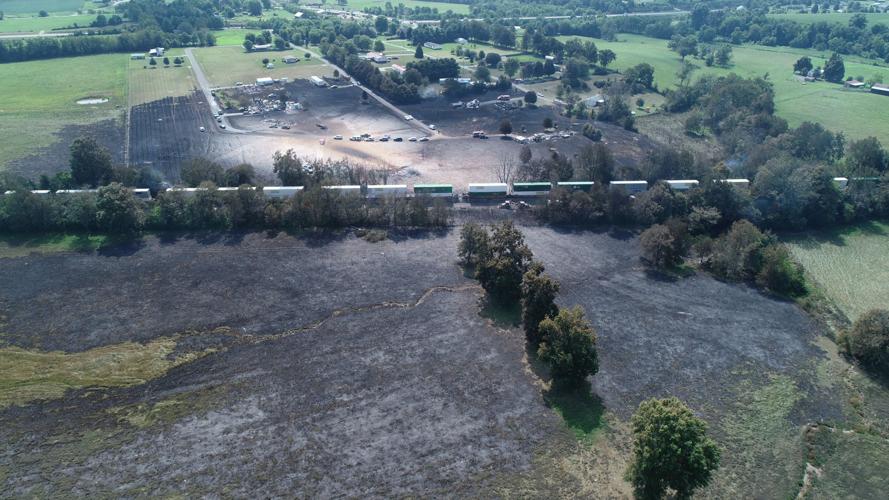 Gas Line Explosion aftermath in Lincoln County - Aerial