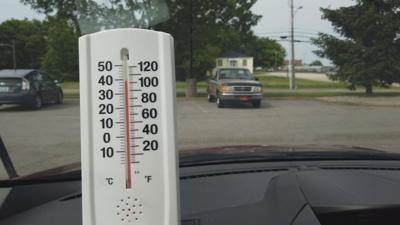 Hot car (temperature gauge inside car)