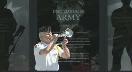 Trumpeter plays at Veteran  Memorial in Jeffersontown.jpeg