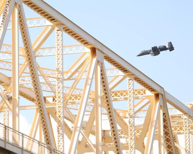 Warthog over Second Street Bridge.JPG