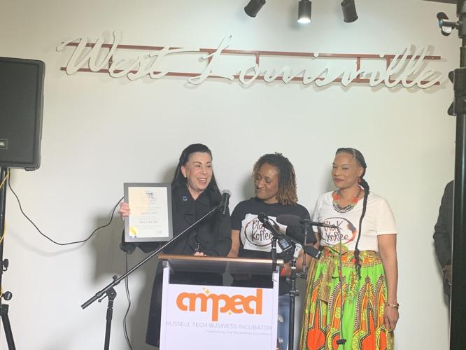 Barbara Sexton Smith at Blak Koffee Cafe grand opening