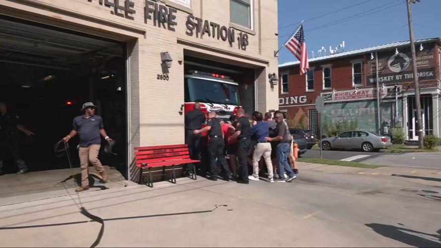 New Louisville fire truck push-in ceremony 8-25-26