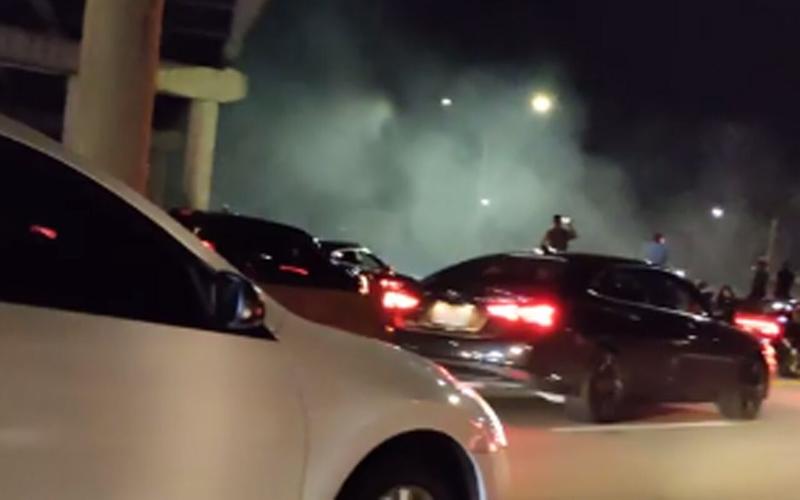 Still image from video of a purported drag racing incident on the Watterson Expressway on July 22, 2022