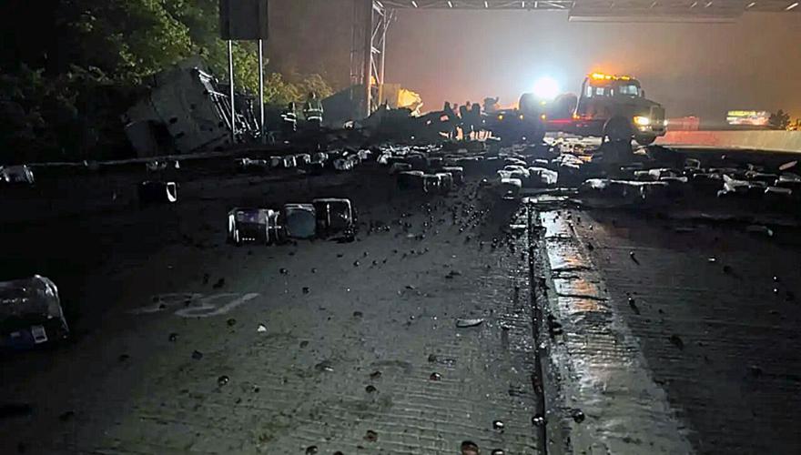 Chocolate-covered raisins spilled on I-465 in Indianapolis on May 19, 2022