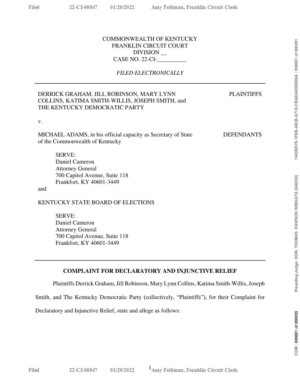 Kentucky Redistricting Map Lawsuit