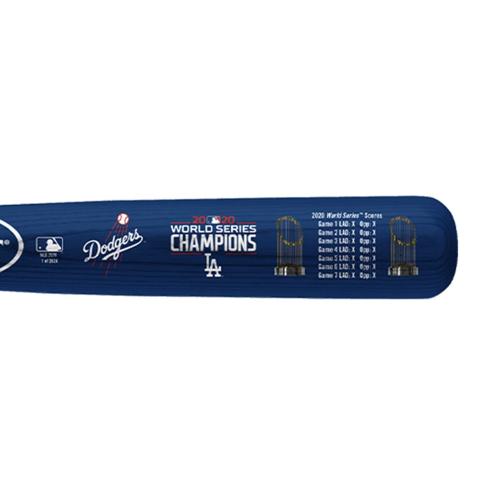 Dodgers World Series Championship Bat with Scores Closeup.jpg