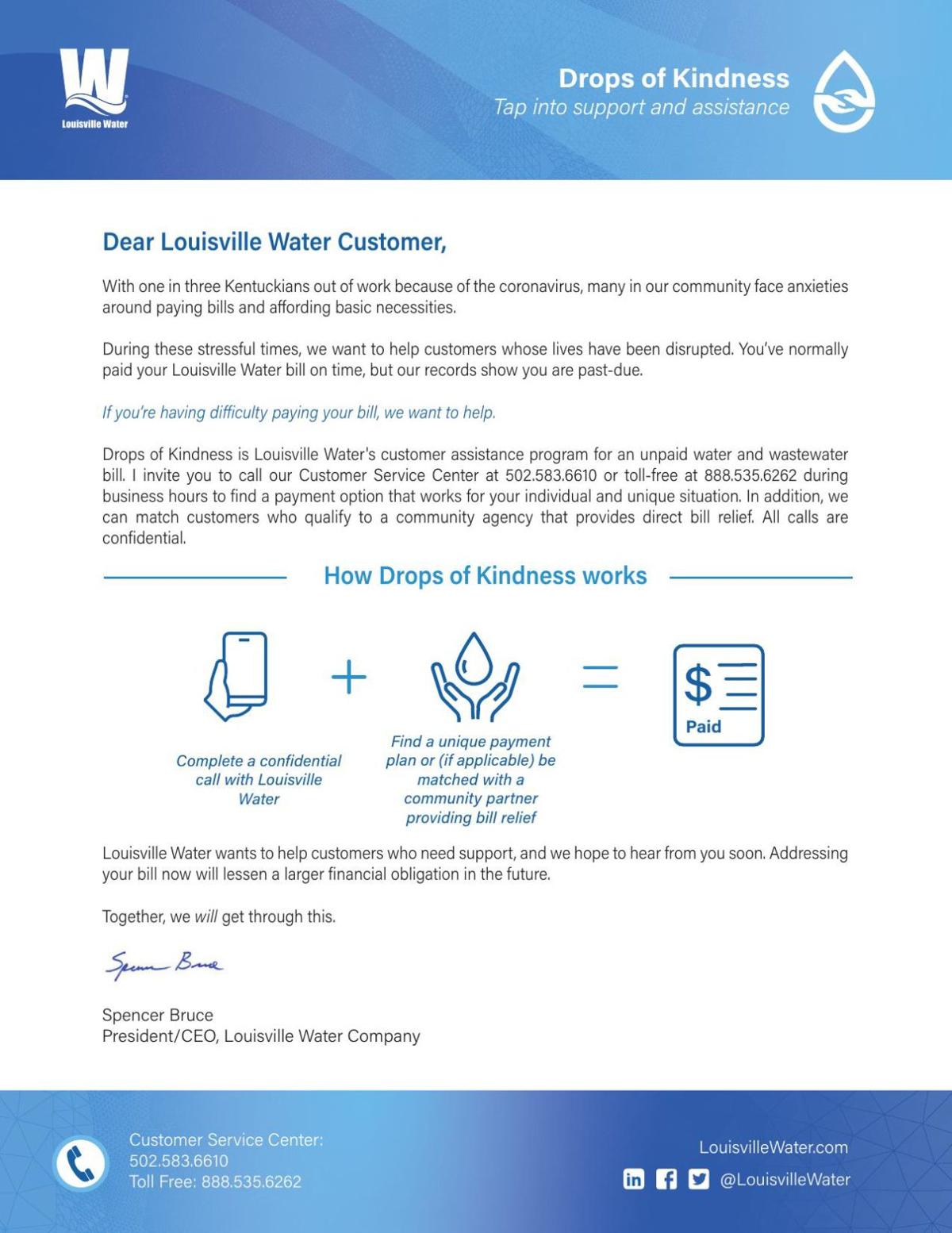 Louisville Water Co. launches new program to help customers behind on