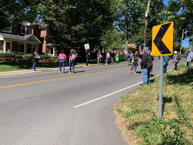 Protesters outside Mitch McConnell's home