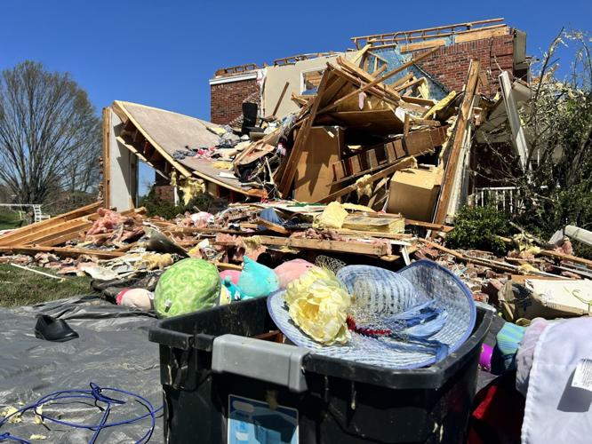 April 13, 2022 storm damage on Bohannon Station Road, in Louisville
