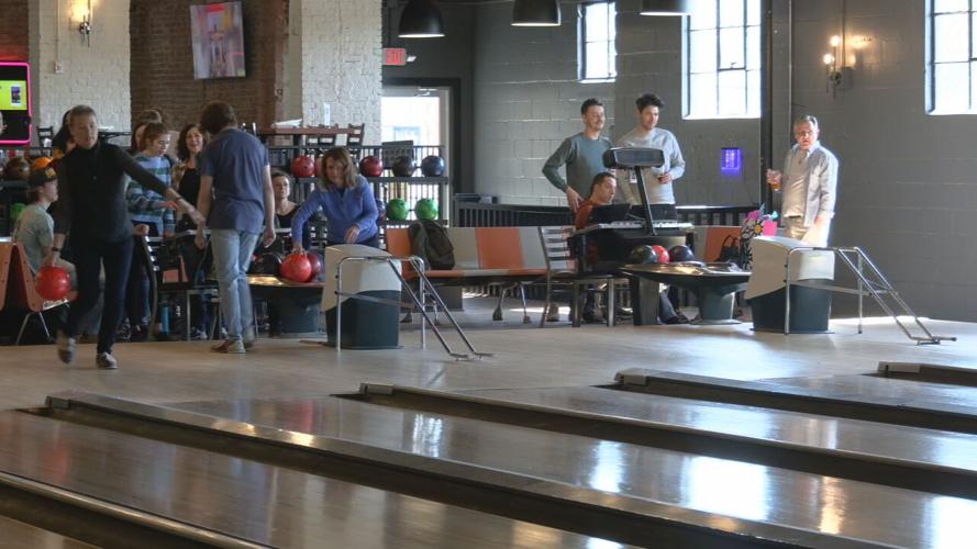 People bowling at Vernon Lanes 4-3-22