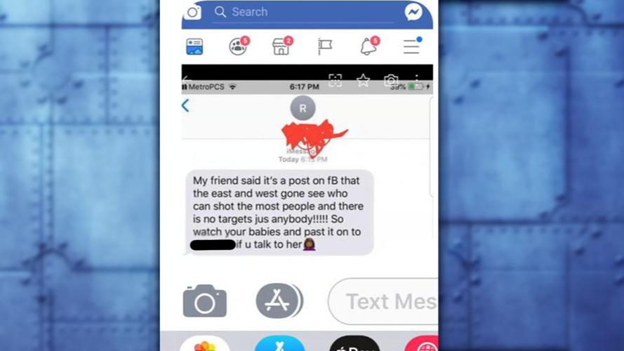 Social media post referencing Louisville gangs (July 2019)