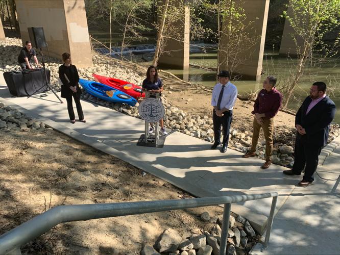 New Albany officials at Silver Creek landing ribbon cutting