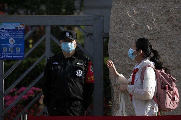 Student wearing face mask in Beijing