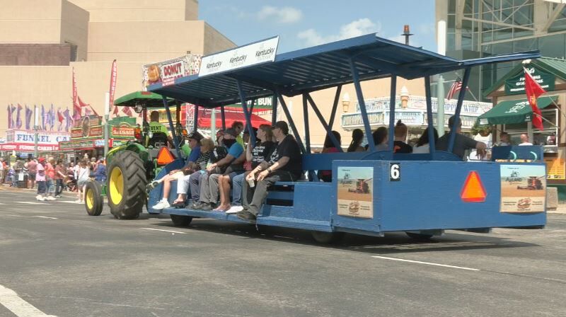 fairgoers riding shuttle 8-22-21