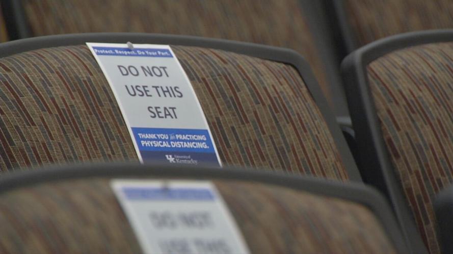 Signs encouraging social distancing at UK