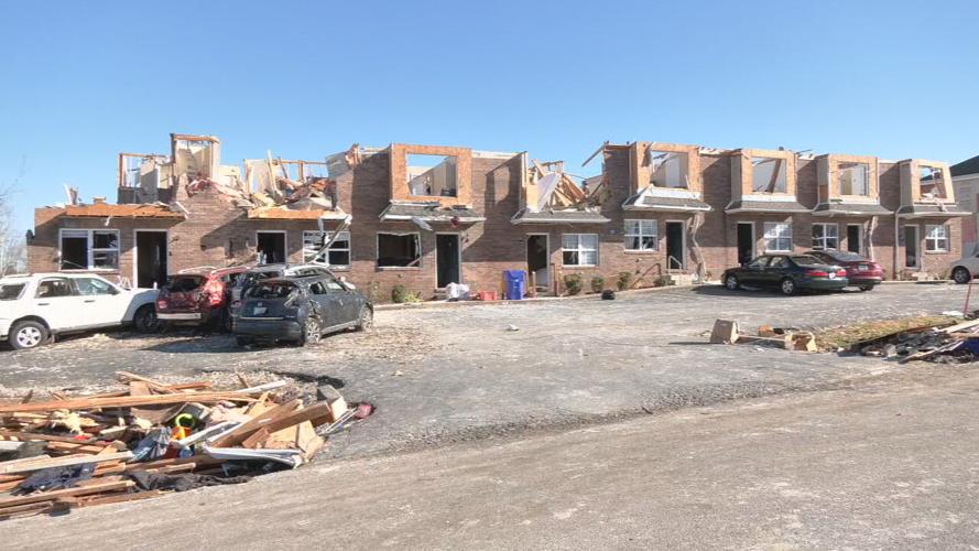 Homes damaged in Bowling Green after weekend tornado, image from Dec. 13, 2021