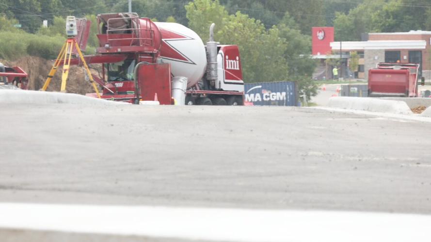 Sellersburg roundabout under construction