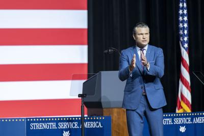 Secretary of Defense Pete Hegseth speaking at Quantico 9-30-2025