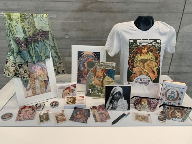 Merchandise at Speed Museum's Alphonse Mucha exhibit