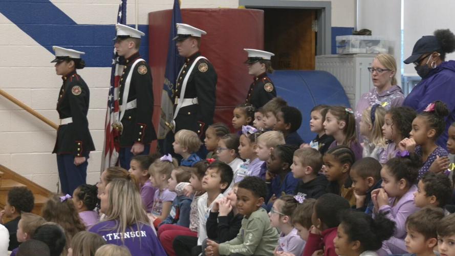 Bates Elementary School receives the Purple Star Award on Jan. 20, 2023