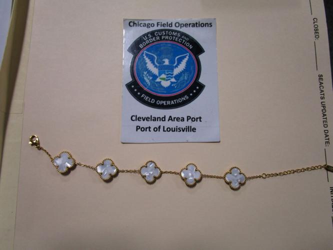 Counterfeit jewelry seized by federal officials at UPS Worldport in Louisville in April 2023