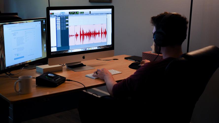 Resonate Recordings Audio Engineer Caleb Melcher Editing a Podcast.jpg