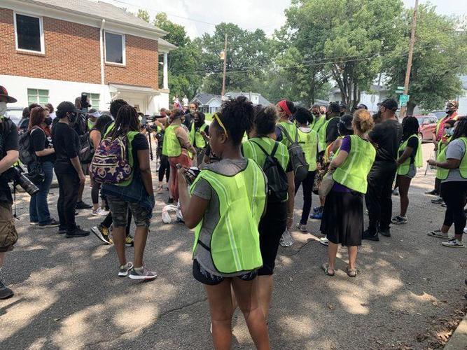 Until Freedom demonstrators in vests