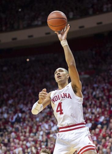 Indiana forward Trayce Jackson-Davis (4) shoots the ball
