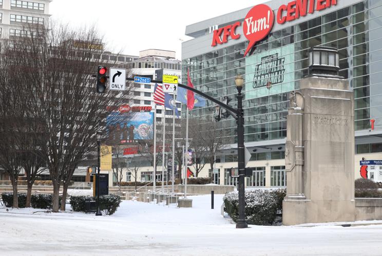 Snow at KFC Yum! Center.JPG