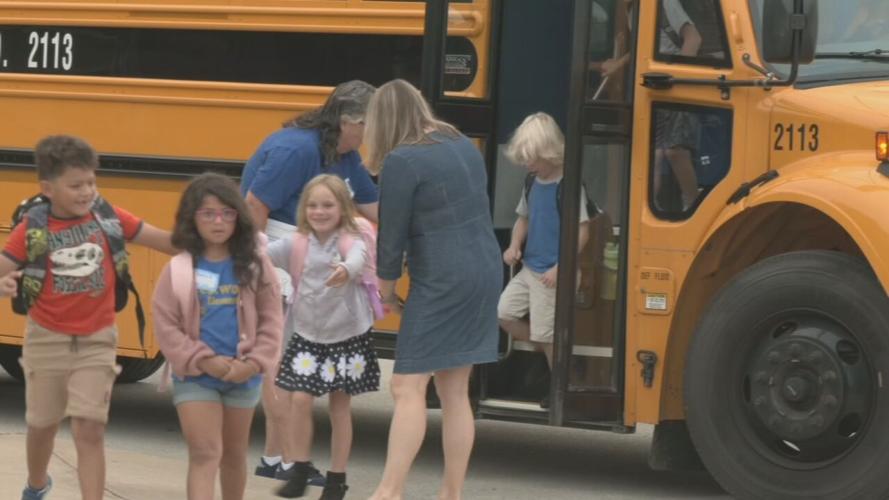 Children on JCPS school bus