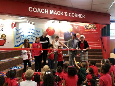 Chris Mack and family at Crum's Elementary