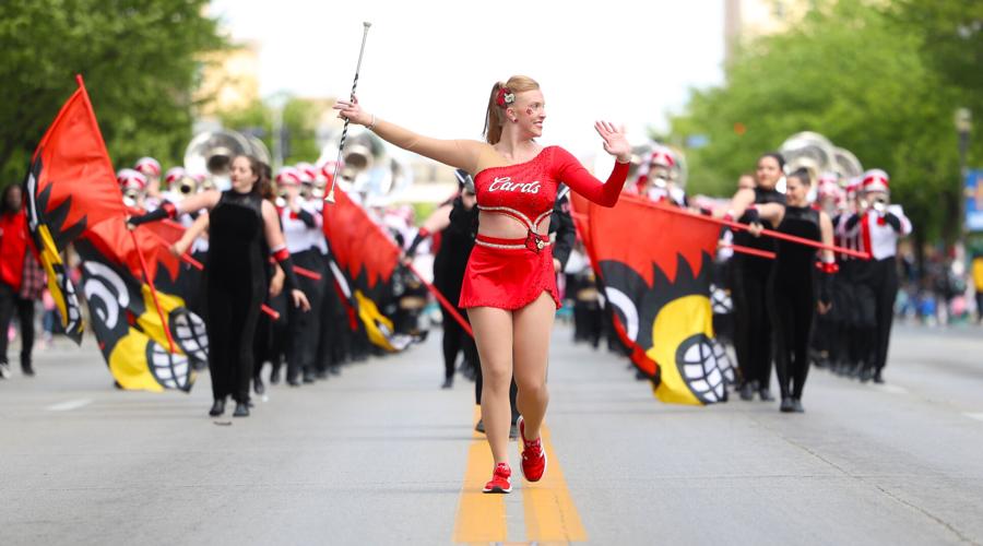 UofL marching band performs at parade.JPG