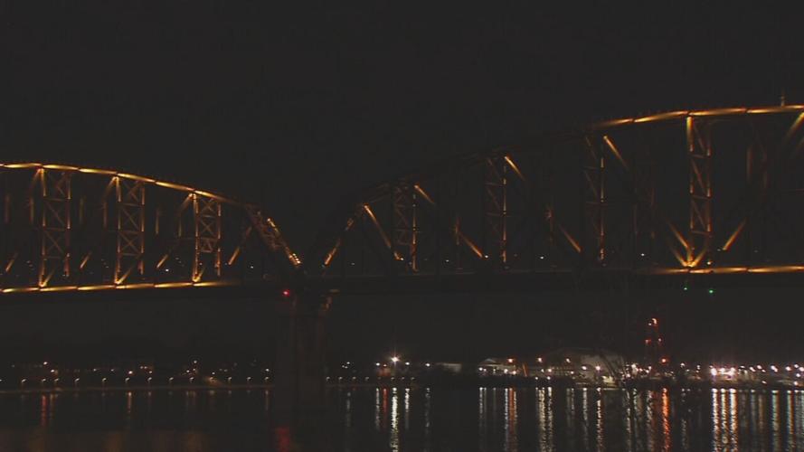 Louisville's Big Four Bridge at night
