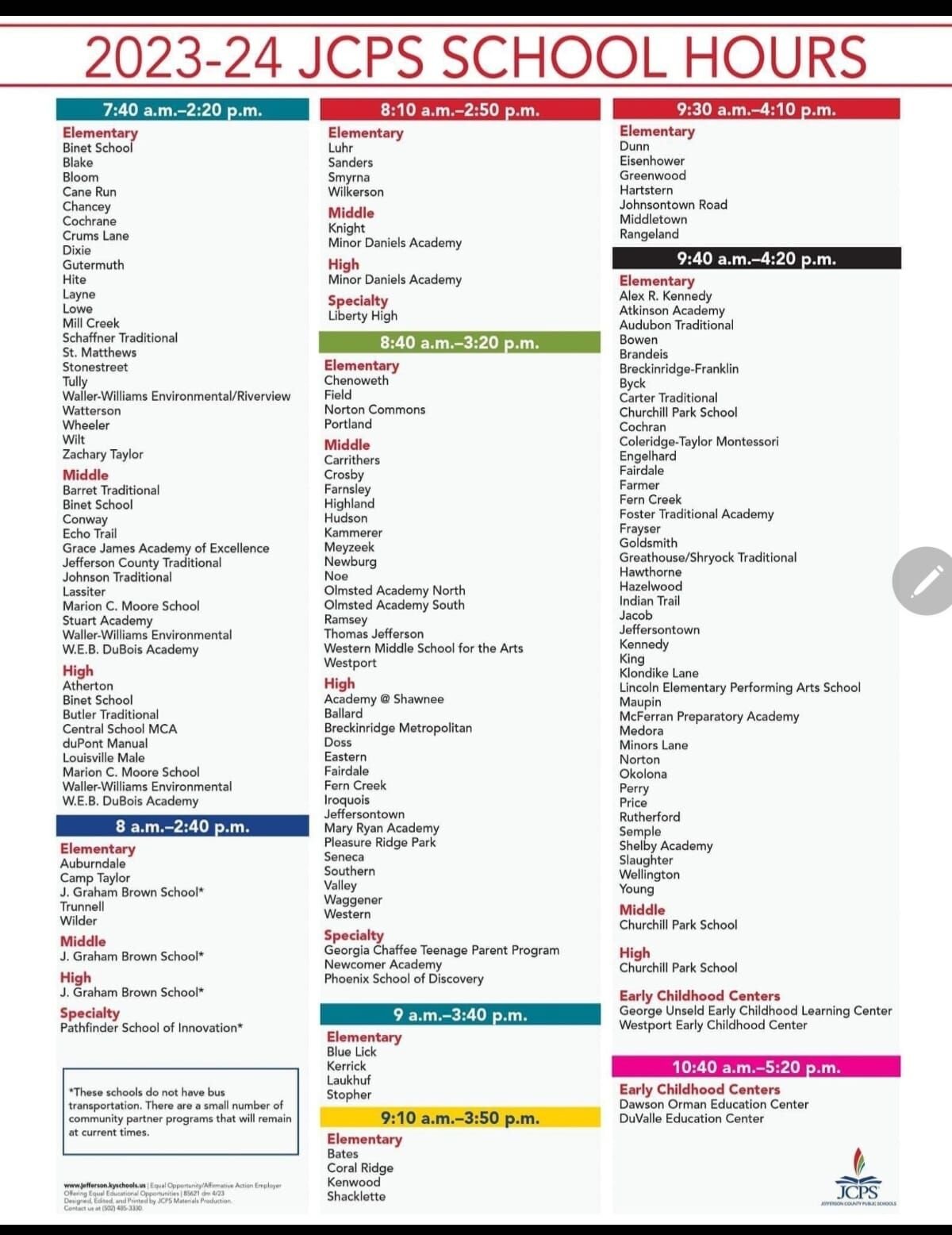 JCPS School Start Times 2023-2024.jpg | | Wdrb.com