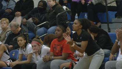 Ashley Franklin energizing Manual Girls Basketball