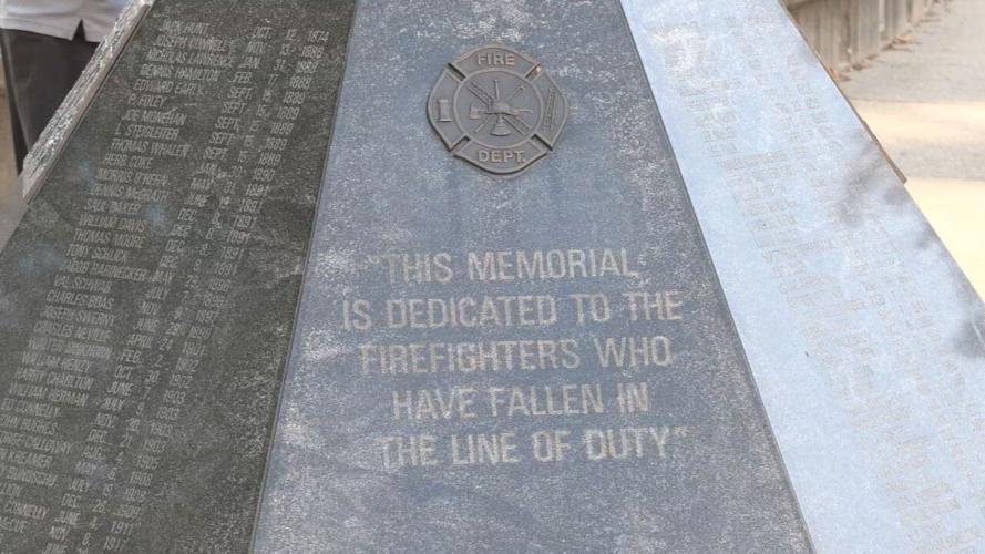 Firefighter memorial at Jefferson Square Park in downtown Louisville