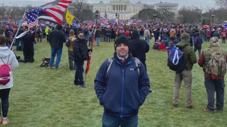 Franklin County Detective Jeff Farmer at US Capitol rally (Jan. 2021)