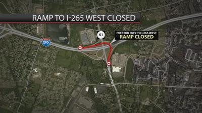 Preston Highway ramp closed May 2020 map