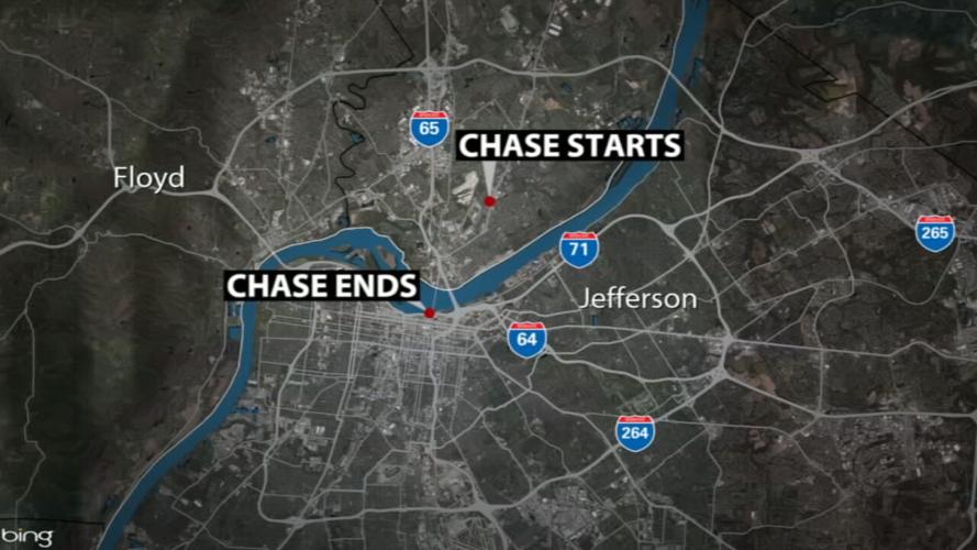 Jeffersonville chase into Louisville map
