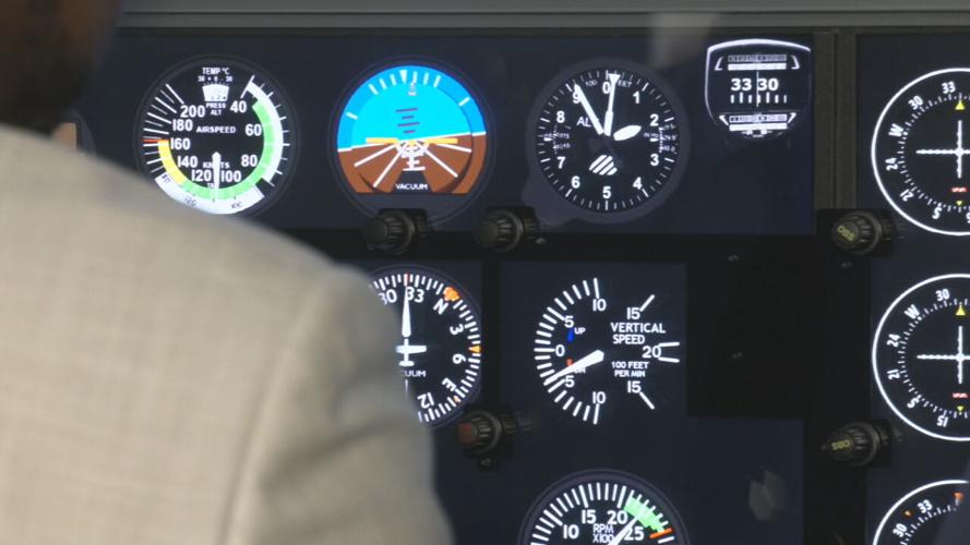 Instruments on the Red Bird Flight Simulator at Shawnee High School