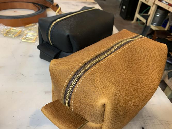 Leather goods from Dead Sled Leather Company (bags with zippers)