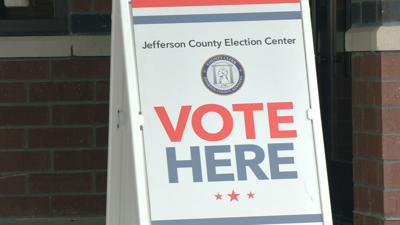 Vote Here sign at Harbor House 12-12-25