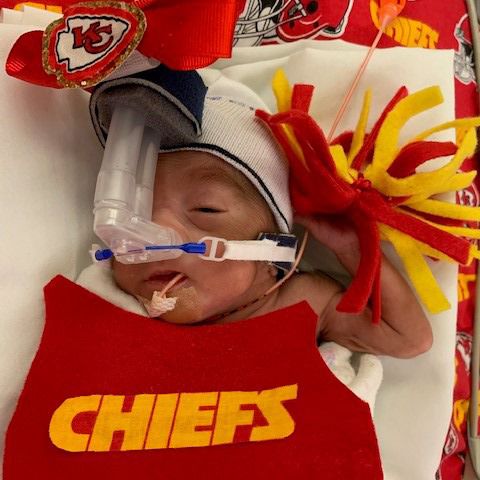 Kansas City hospital babies dressed as Chiefs players ahead of Super Bowl