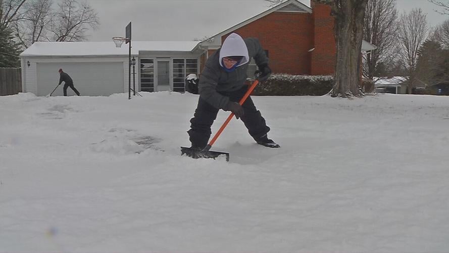snow shoveling teen