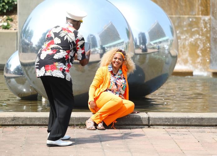 Woman poses for photo at Juneteenth Festival.JPG