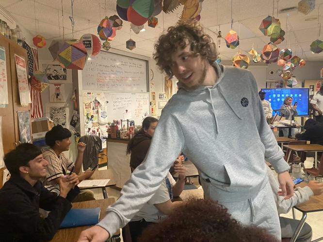Rapper Jack Harlow visits several JCPS schools on April 27, 2023